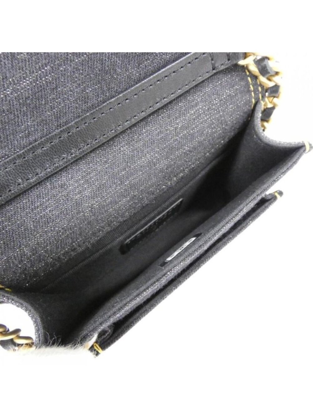 Chanel Chain Clutch Denim Black Mat - Picture 10 of 10